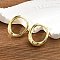 Brass Huggie Hoop Earrings, Long-Lasting Plated, Oval, Golden, 17x15x4mm, Pin: 1mm