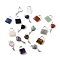 Natural Mixed Gemstone Pendants, with Platinum Tone Brass Findings, Key & Lock, 27~36.5x17~19.5x6.5~7mm, Hole: 8~9x5~9mm