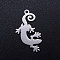 Tarnish Resistant 201 Stainless Steel Pendants, Lizard, Stainless Steel Color, 25x13x1mm, Hole: 1.4mm