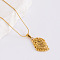 Exaggerated Flower Petal 304 Stainless Steel Pendant Necklaces for Women, Golden, 15.75 inch(40cm)