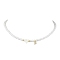 Brass Micro Pave Grade AAA Cubic Zirconia Letter Pendant Necklaces, Heart & Round Baking Painted Pearlized Glass Pearl Beaded Necklaces for Women, Letter F, 15.20 inch(38.6cm)