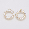 Brass Micro Pave Cubic Zirconia Pendants, Long-Lasting Plated, Nickel Free, Real 18K Gold Plated, 17x15.8x2mm, Hole: 1mm