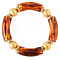 Fashionable Women's Chunky Curved Acrylic Tube Beads Stretch Bracelets, Chocolate