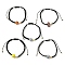 Sport Theme Acylic & Brass Heart Braided Bead Bracelet, Nylon Thread Adjustable Bracelet, Mixed Shapes, Inner Diameter: 2-1/8~4-1/4 inch(5.3~10.8cm)