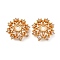 Brass Micro Pave Clear Cubic Zirconia Bead Caps, Cadmium Free & Nickel Free & Lead Free, Flower, Real 18K Gold Plated, 12.5x12.5x5mm, Hole: 1.8mm