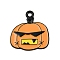 Halloween Alloy Enamel Pendants, Black, Pumpkin, 21.5x20.5x1mm, Hole: 1.8mm