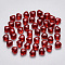 Imitation Jade Glass Beads, Heart, Dark Red, 6x6x4mm, Hole: 0.7mm