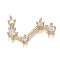 Brass Micro Clear Cubic Zirconia Pendants, Long-Lasting Plated, Real 18K Gold Plated, Constellations, Clear, Aries, 8.5x15x2.6mm, Hole: 0.7mm