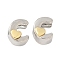 Brass Beads, Cadmium Free & Lead Free, Platinum & Golden, Letter C, 11x8.5x7.5mm, Hole: 5x4mm