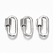 Brass Screw Carabiner Lock Charms, for Necklaces Making, Cadmium Free & Lead Free, Quick Links, Oval, Platinum, 20x11.5x2mm, Screw: 6.5x6.5mm