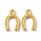 Rack Plating Alloy Pendants, Cadmium Free & Lead Free & Nickle Free, Horseshoe Charm, Matte Gold Color, 14.5x9.5x2.5mm, Hole: 1.8mm