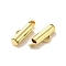 Brass Cord Ends, Column, Real 24K Gold Plated, 13x4mm, Hole: 1.5mm, Inner Diameter: 3mm