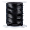 20M Round Cowhide Leather Cord, Jewelry Cord, Jewelry Making Material, Black, 2mm, about 21.87 Yards(20m)/Roll