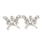 Brass Micro Pave Clear Cubic Zirconia Pendants, Cadmium Free & Nickel Free & Lead Free, Butterfly Charms, Platinum, 13x15x3mm, Hole: 1.2mm