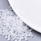 Frosted Colours Glass Beads, Transparent Colours, Round, White, 4x3mm, Hole: 1mm, about 4500pcs/bag