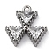 304 Stainless Steel Cubic Zirconia Pendants, Clear, 12.5x12.5x3mm, Hole: 1.2mm