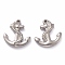 Non-Tarnish 304 Stainless Steel Pendants, Anchor, Stainless Steel Color, 20x19x4mm, Hole: 1.8mm