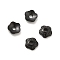 304 Stainless Steel Bead Caps, Flower, 5-Petal, Electrophoresis Black, 4x4x1mm, Hole: 1mm