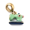 304 Stainless Steel Enamel European Dangle Charms, Sewing Machine Large Hole Pendants, Golden, 21mm, Hole: 4.5mm, Pendant: 11.5x13x4.5mm