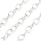 Oxidation Aluminum Cable Chains, Unwelded, with Spool, Platinum, 11x8x1.8mm, about 82.02 Feet(25m)/Roll