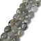 Natural Gray Labradorite Beads Strands, Oval, 8x6x3.5~4mm, Hole: 1mm, about 45~52pcs/strand, 15.16~15.74 inch(38.5~40cm)