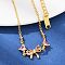 Brass Micro Pave Cubic Zirconia Link Bracelets, Cable Chain Bracelets for Women, Bowknot and Heart, Golden, 6-3/4 inch(17.1cm)