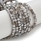 Crackle Glass Beads Strands, Rondelle, Dark Gray, 4.5mm, Hole: 0.7mm