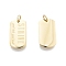 Ion Plating(IP) 304 Stainless Steel Pendants, with Jump Ring, Oval with Word Strive & Good Luck, Real 14K Gold Plated, 20x10.5x1.5mm, Jump Ring: 5x1mm, Inner Diameter: 3mm