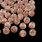 Handmade Luminous Inner Flower Lampwork Beads, Round, Dark Salmon, 12mm, Hole: 2mm