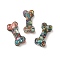 Natural Imperial Jasper Dyed Beads, with Transparent Resin, Dog Bone, 26x13x6mm, Hole: 1.4mm