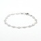 Tarnish Resistant Casual Style 304 Stainless Steel Flower Link Chain Bracelets, with Lobster Claw Clasps, Stainless Steel Color, 7-1/2 inch(190mm), 5x2mm