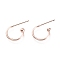 304 Stainless Steel Earring Hooks, Rose Gold, 12.5x18.5x2.5mm, Pin: 0.8mm