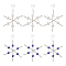 6Pcs 2 Styles Snowflake Glass Pendant Decoration, with Iron S-Hook Clasps, Mixed Color, 105~110mm, 3pcs/style