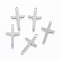 Tarnish Resistant 201 Stainless Steel Links connectors, Sideways Cross, Stainless Steel Color, 23x12.5x0.8mm, Hole: 1.5mm