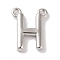 Rack Plating Brass Pendants, Long-Lasting Plated, Lead Free & Cadmium Free, Letter Charms, Platinum, Letter H, 11x9x2mm, Hole: 1mm