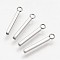 Tarnish Resistant 304 Stainless Steel Pendants, Cuboid, Stainless Steel Color, 18x1.5x1.5mm, Hole: 1.5mm