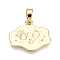 Brass Pendants, Cadmium Free & Nickel Free & Lead Free, Nuggets with Palm Prints and Footprints Charms, Real 18K Gold Plated, 14x16x1mm, Hole: 3x4.5mm