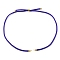 Nylon Cords Necklace Making, with Golden Brass Findings, Long-Lasting Plated, Dark Blue, 22~22.8 inch(56~58cm), Hole: 1.7mm