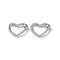 304 Stainless Steel Spring Gate Clasps, Textured Heart, Stainless Steel Color, 16x22x2.5~5.5mm