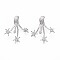 Brass Micro Pave Clear Cubic Zirconia Pendants, Nickel Free, Flower, Real Platinum Plated, 30.5x24.5x5mm, Hole: 6x2.5mm