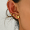 3 Pairs Fashionable 201 Stainless Steel Butterfly & Dragonfly Stud Earrings, Golden, 7~9x7~10mm