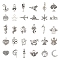 60Pcs 30 Style Tibetan Style Zinc Alloy Charms, Cadmium Free & Lead Free, Mixed Shape, Antique Silver, 9~40x6.5~29x1~3mm, Hole: 1.4~2mm, about 2pcs/style