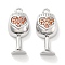 Brass Micro Pave Cubic Zirconia Pendants, Cadmium Free & Nickel Free & Lead Free, Cocktail, Real Platinum Plated, 18x8x4.5mm, Hole: 1.4mm