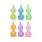 Luminous Acrylic Pendants, Glow in the Dark, with Platinum Iron Loops, Gourd, Mixed Color, 54.5x22.5x22.5mm, Hole: 2mm