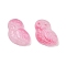Transparent Glass Beads, Owl, Baking Paint, Pale Violet Red, 18x14.5x6.5mm, Hole: 1.2mm