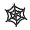 Halloween Theme Glass Seed Beads, Loom Pattern, Spider Web Pendants, with Jump Ring, Black, 43x33mm, Hole: 2.5mm