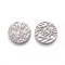 Non-Tarnish 304 Stainless Steel Charms, Textured, Flat Round with Bumpy, Stainless Steel Color, 15x1mm, Hole: 1.2mm