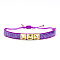 Vintage Glass Seed Beads Braided Bead Bracelets, Rivet Bracelets for Women, with Alloy, Medium Orchid