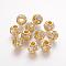 Brass Beads, with Grade A Rhinestone, Rondelle, Golden, Crystal, 8x8mm, Hole: 2mm