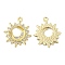 Alloy Rhinestone Pendants, Sun with Moon Charms, Golden, 19x16x1.5mm, Hole: 1.4mm